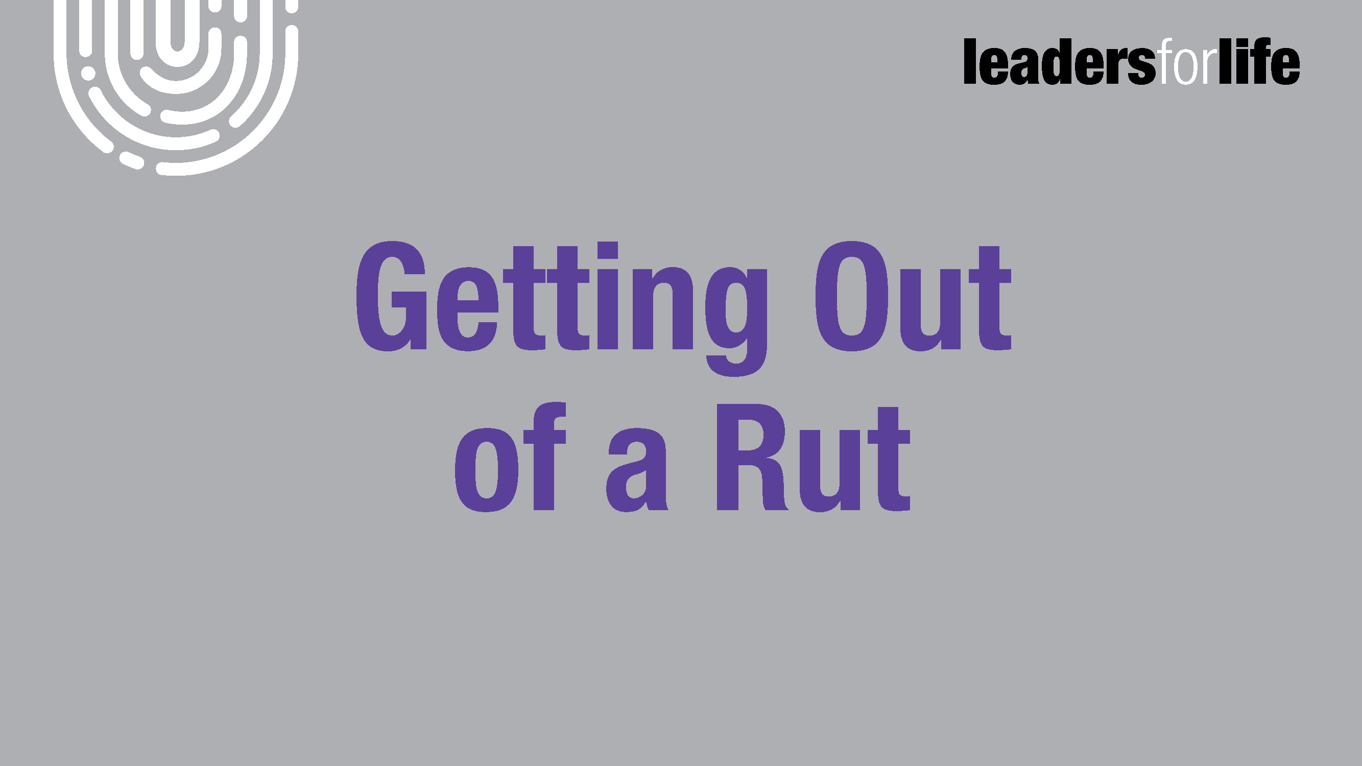 Getting out of a Rut thumbnail - the human enterprise